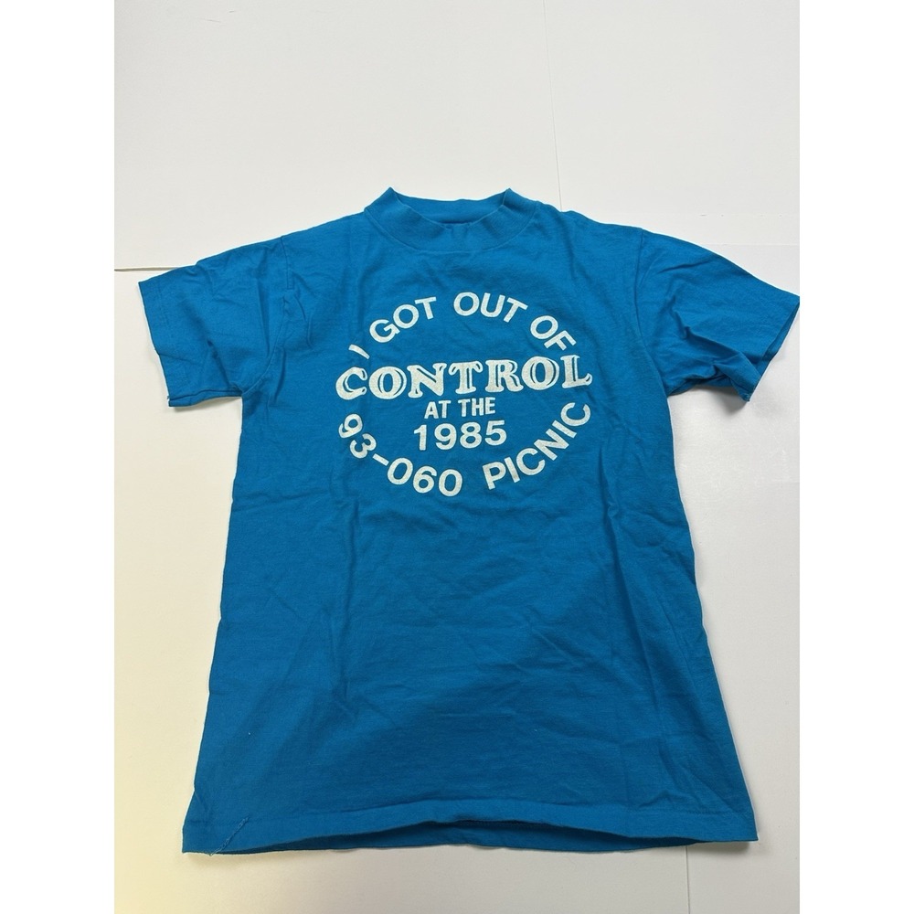 Vintage 1985 Out Of Control Picnic Shirt Small Made In USA